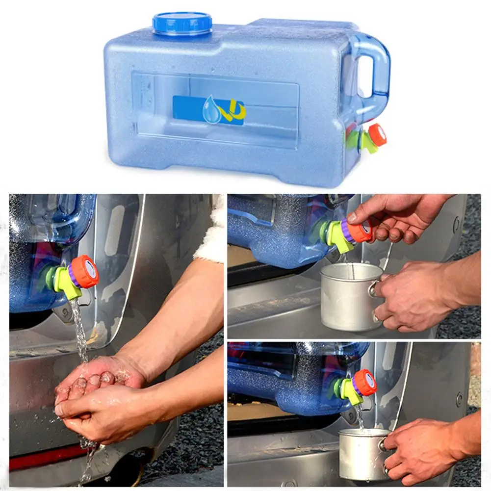 Engrossado com Torneira Balde de Acampamento ao ar Recipiente de Armazenamento Portador de Água Quadrado Carro Balde Auto-condução Portátil Livre 25l pc Mod. 320518 10 Balde p/ carro
