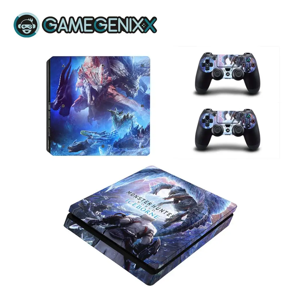 Защитная Наклейка на кожу GAMEGENIXX для PS4 Slim Console и 2 контроллера-Monster Hunter World - Цвет: Monster Hunter World