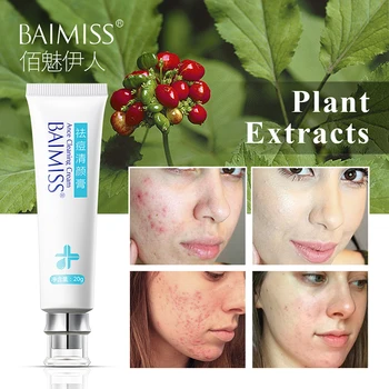 

BAIMISS Acne Treatment Face Cream Remover Comedone Pimple Anti-Acne Facial Skin Care Repair Scar Gel Quickly Natural Herbal 1pcs