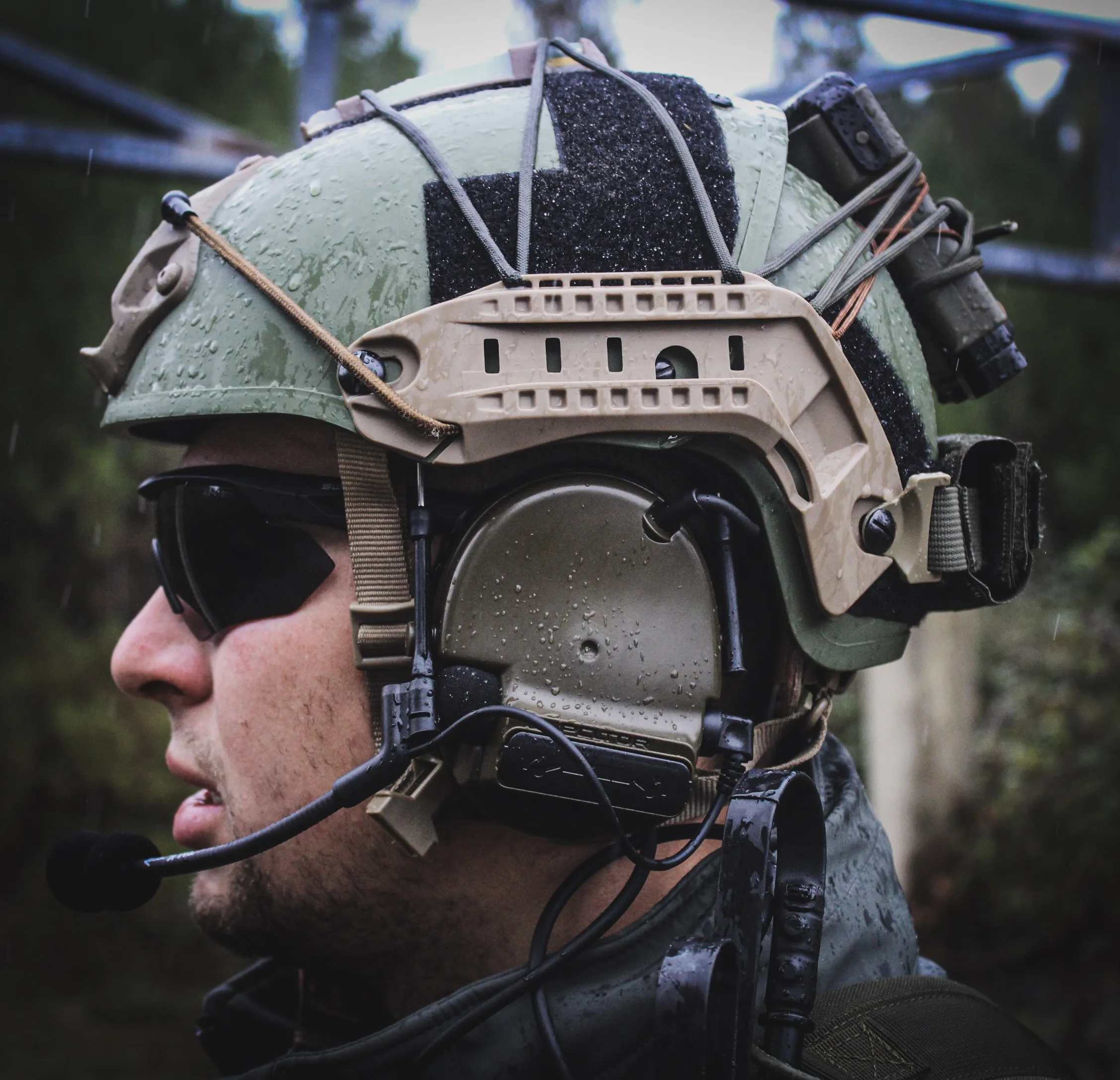 TAC-SKY leather headband COMTAC III noise reduction pickup tactical shooting hunting headset + military adapter PTTU94 PTT FG - Famidy.com