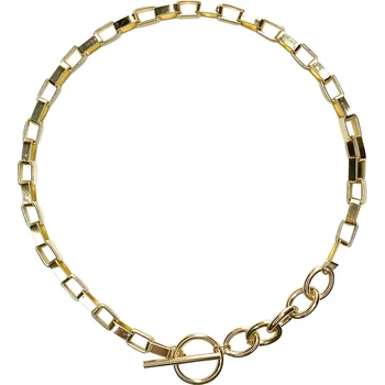 

DI-75 Chain Toggle Clasp Gold Necklaces Mixed Linked Circle Necklaces for Women Minimalist Choker Necklace Hot Jewelry
