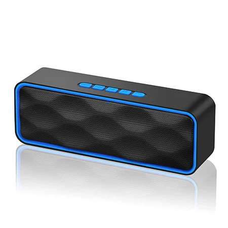 Мини Bluetooth Колонка Портативная колонка Бас Сабвуфер Поддержка FM радио AUX USB TF карта портативный динамик для компьютера iPhone - Цвет: blue