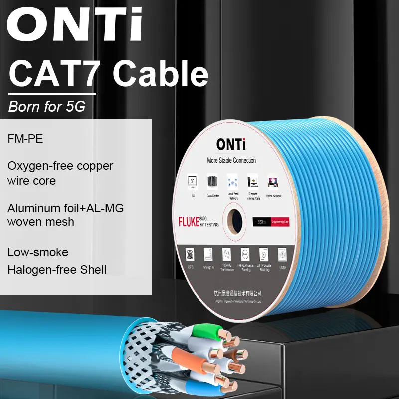 Cabo de rede ONTi CAT7 S/FTP 23AWG 4PR LSZH 10Gbps 600MHz