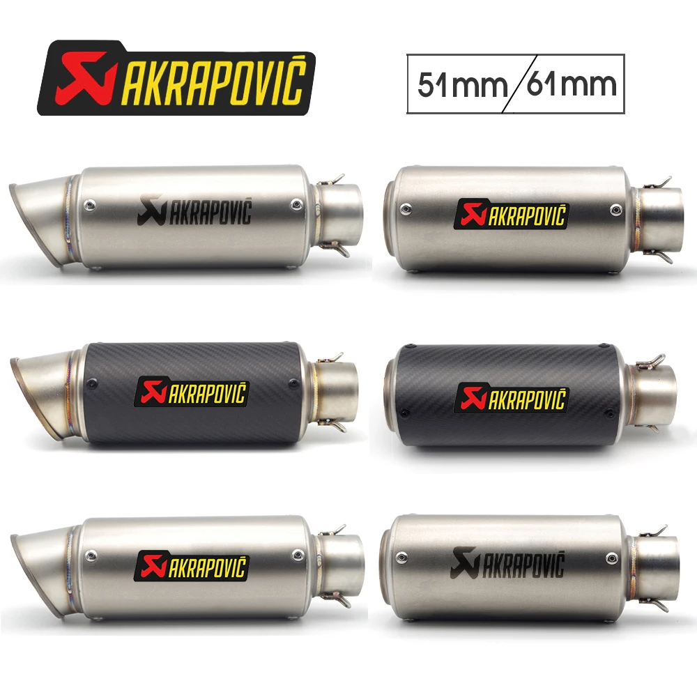 51 мм/60 мм Akrapovic выхлопная труба мотоцикла с DB killer выхлопная труба из углеродного волокна для KAWASAKI er5 er6f er6n h2r versys 300