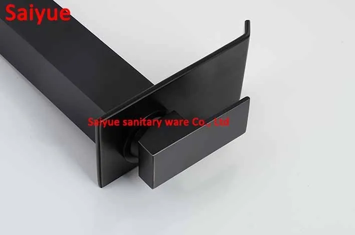 Латунный Каскадный Круглый шар оптом задний смеситель для раковины, Черный кран, установленный на одностороннем вращающемся кронштейне