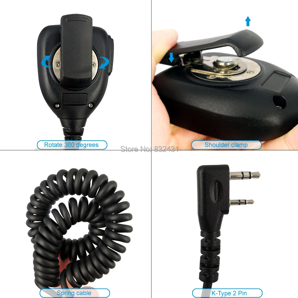 PTT Водонепроницаемый Динамик микрофон для Kenwood TYT Baofeng UV-5R UV-82 BF-888S UV-6R двухстороннее радио иди и болтай Walkie Talkie