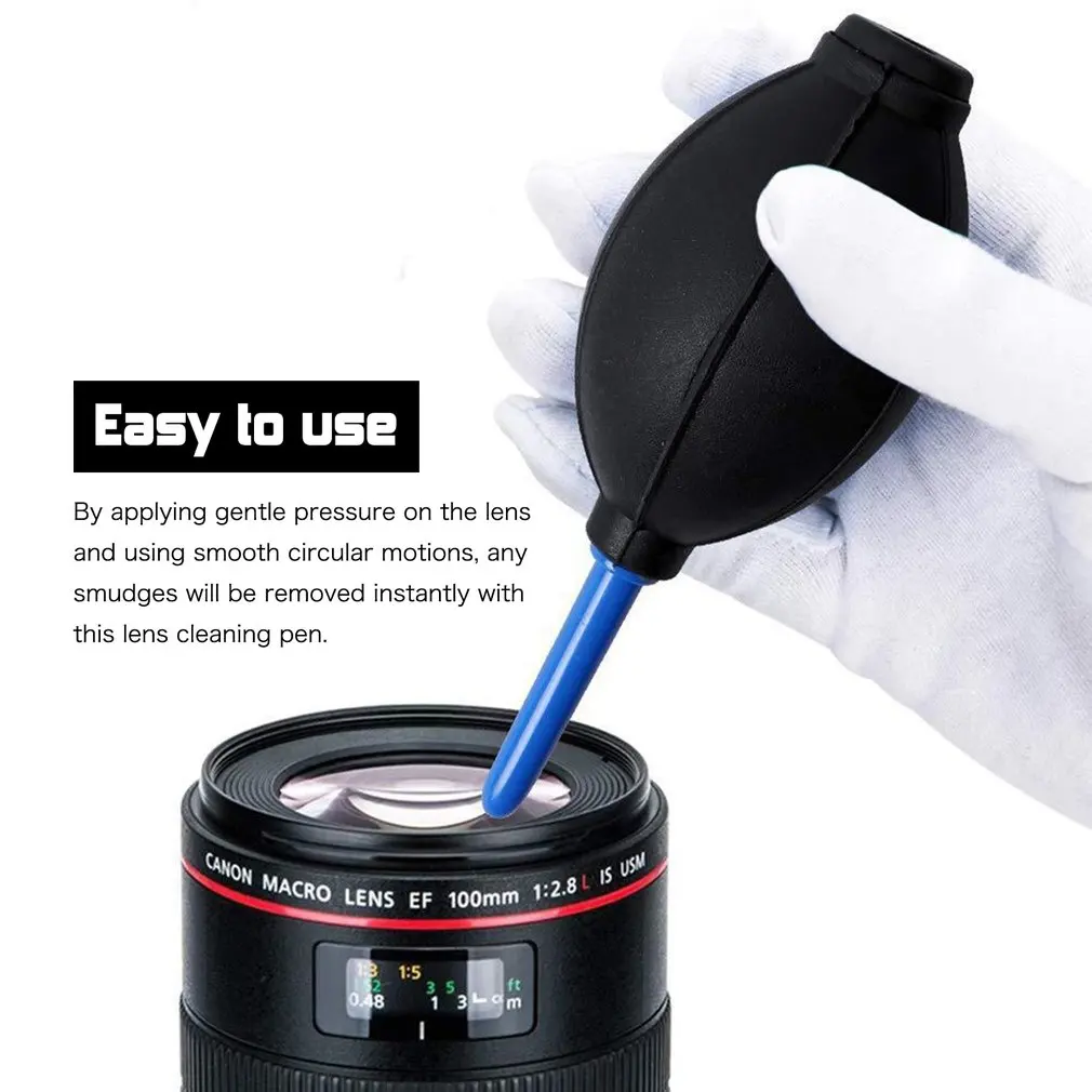 H045feab8673f4d1abcde9f95ca6f38c6y 3IN1 Camera Cleaning Kit Suit Dust Cleaner Brush Air Blower Wipes Clean Cloth kit for Gopro for Canon for Nikon Camcorder VCR