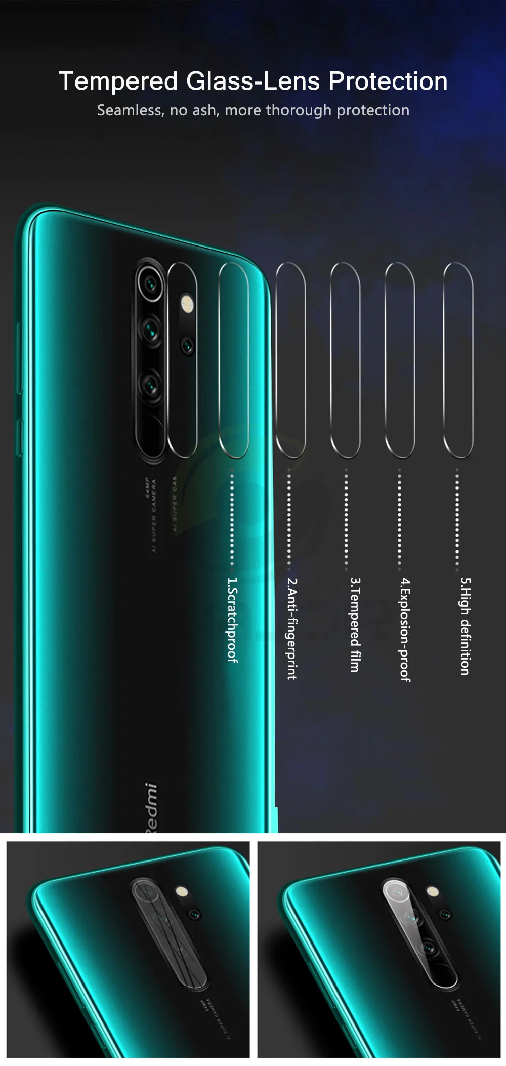 2 шт. стекло для Xiaomi Redmi Note 8 Pro объектив камеры защитное стекло объектив для телефона Защитная пленка для экрана для Redmi Note8 8 Pro стекло