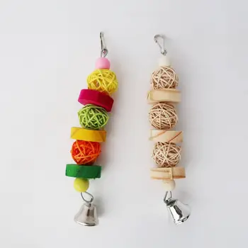 

Parrot Chew Strands Wooden Bird Parakeet Bite Molar Toys Rattan Ball