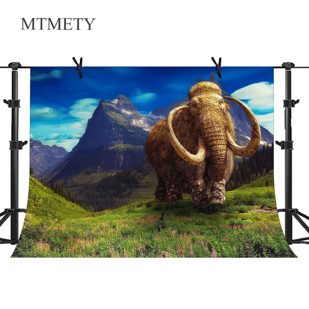 

MTMETY Photography Backgroud Elephant Backdrop for Happy Birthday Party Tourism Destination Photo Vinyl Studio Video Prop