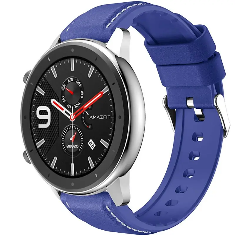 ТПУ+ кожа 22 мм ремешок-браслет для Xiaomi Huami Amazfit GTR 47 мм Смарт-часы сменный Браслет для Amazfit Stratos 2 2S