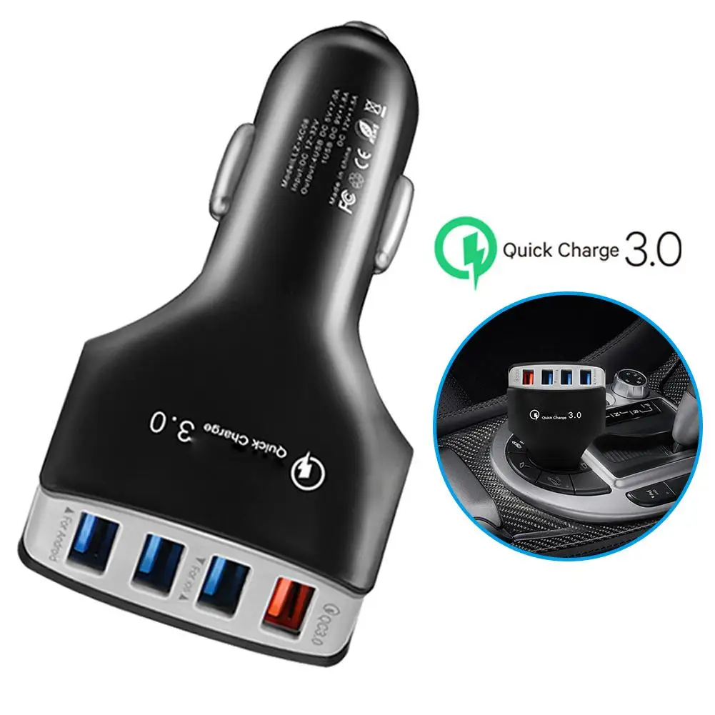 

QC 3.0 Quick Charge 4 USB Ports Portable Car Cigarette Lighter Charger Adapter