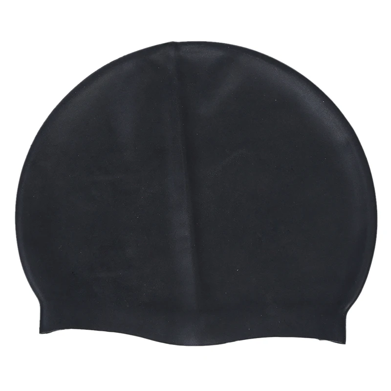 

Black Soft Silicone Stretchable Swim Swimming Cap Hat for Adults