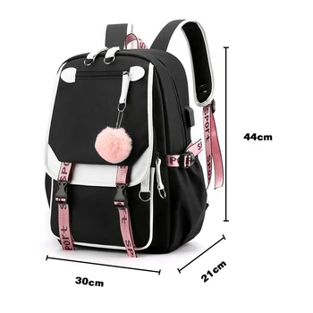 

Women girls School Backpacks Anti Theft USB Charge Backpack Waterproof Bagpack School Bags Teenage Travel Bag