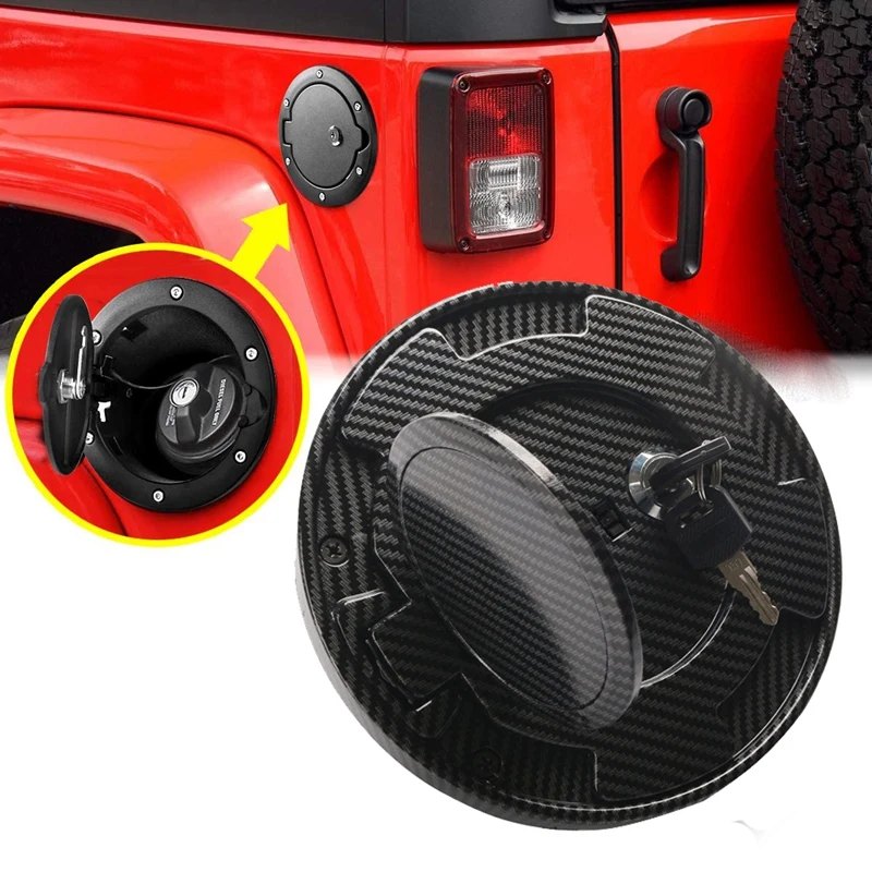 Крышка замка для топливного бака из углеродного волокна с ключами Jeep Wrangler JK 2007-2014