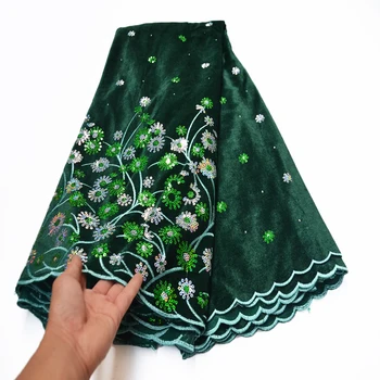 

velvet lace fabric high quality French Net Lace Fabric With Sequins Velvet Fabric Lace African Lace Fabric For 2020 Wedding