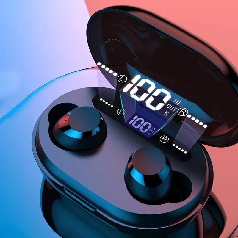 C8S TWS Wireless Earphone Bluetooth V5.0 3000 MAh Charging Box LED Display As Power Bank Headset Touch Earbud Adjust Volume |