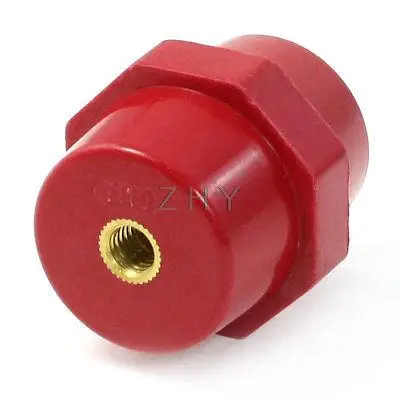 

8mm Gold Tone Female Thread Red Enhanced Insulator SM7110 for Bus Bar