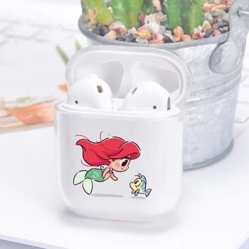 

Cute Mermaid Princess Case For Apple airpods Case Bluetooth Earphone Case For Air pods 2 Charging Bags Headphone Clear Soft Case
