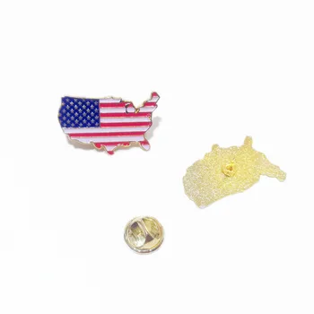 

Wholesale map type American flag brooch iron paint badge clothing collar needle USA map lapel pin Free Shiping