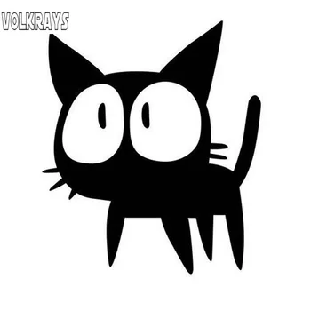 

Volkrays Cartoon Car Sticker Big Eyes Cat Individual Motorcycle Accessories Reflective Waterproof Vinyl Decal,12cm*11cm