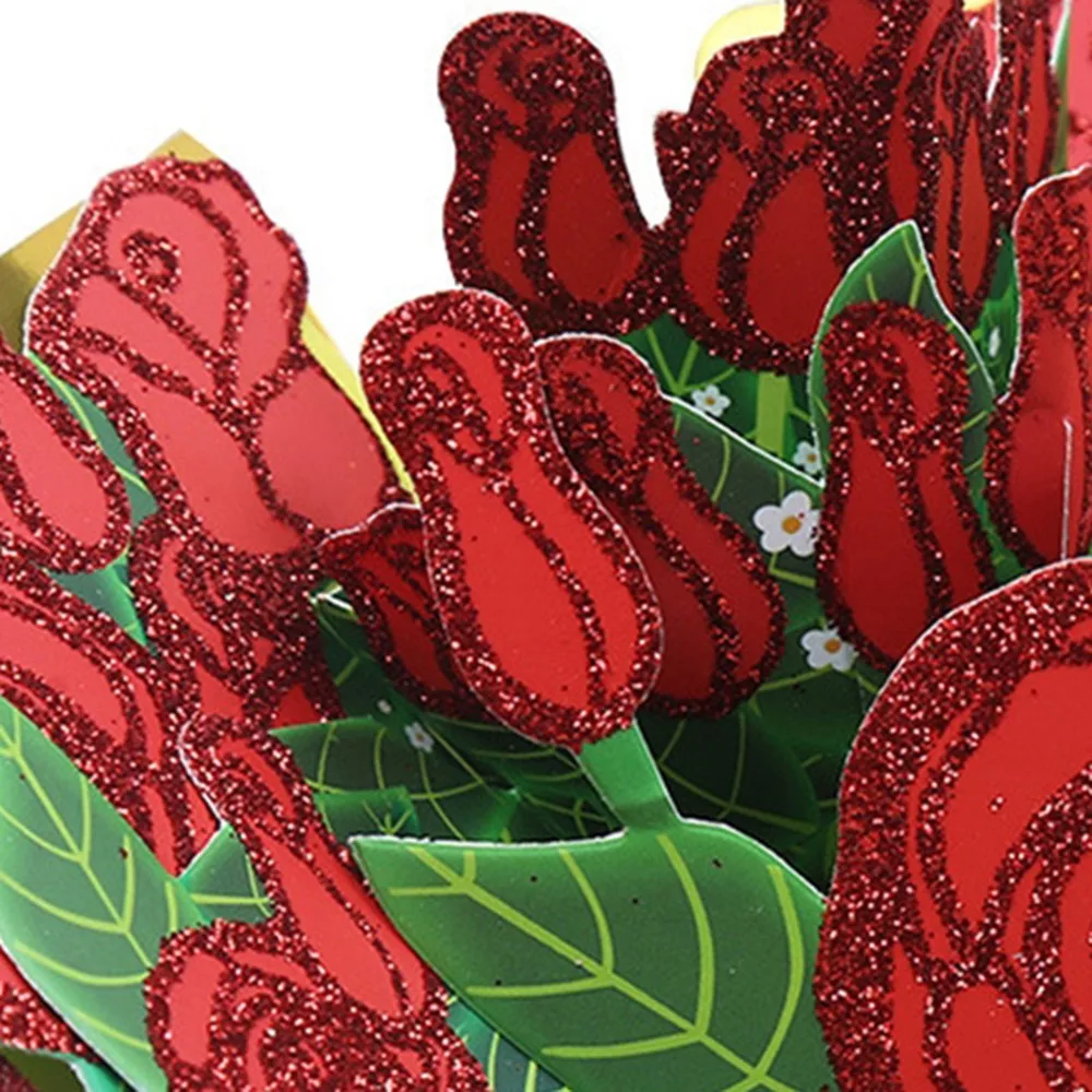  Color Printing Stereo Invitation Card Valentine's Day Gift With Gold Powder Rose Greeting Card Than - 4000258691302