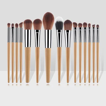 

15pcs Makeup Brushes Wooden Cosmetic Brushes for Foundation Powder Blush Concealers Eye Shadows Kit MH88