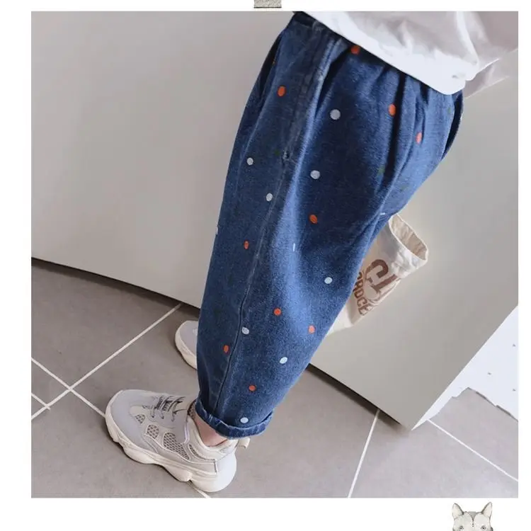 Girls Baby Polka Dot Jeans Children's Harem Pants Casual Trousers Children's Clothing 2-6 Years