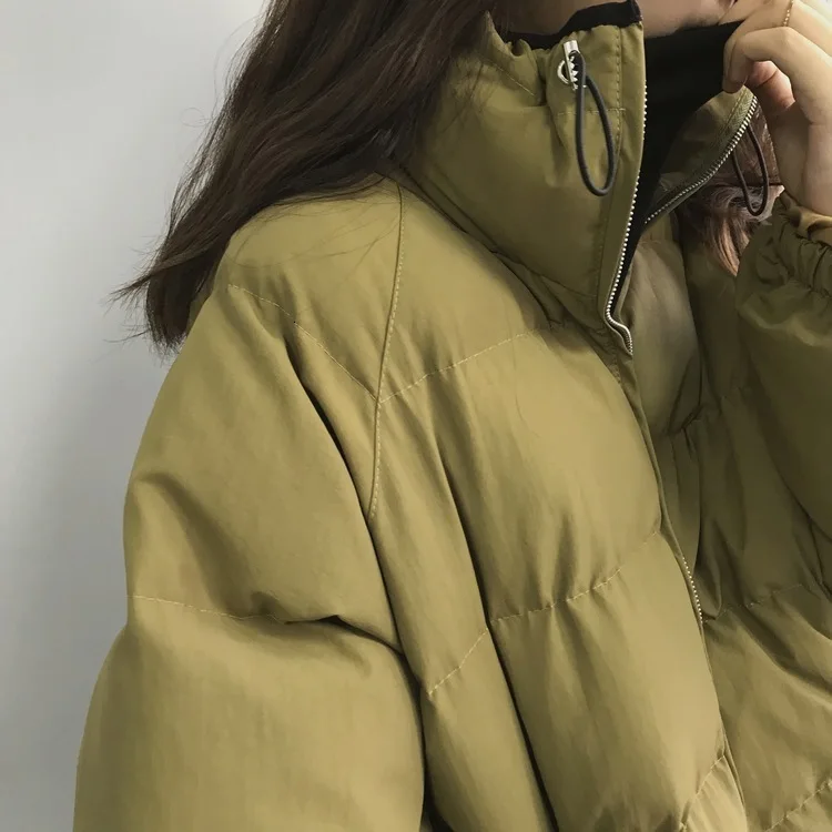 Parkas Winter Jacket Women Stand Collar Cotton-padded Coat Loose Oversized Jacket Coat Korean Women Outwear