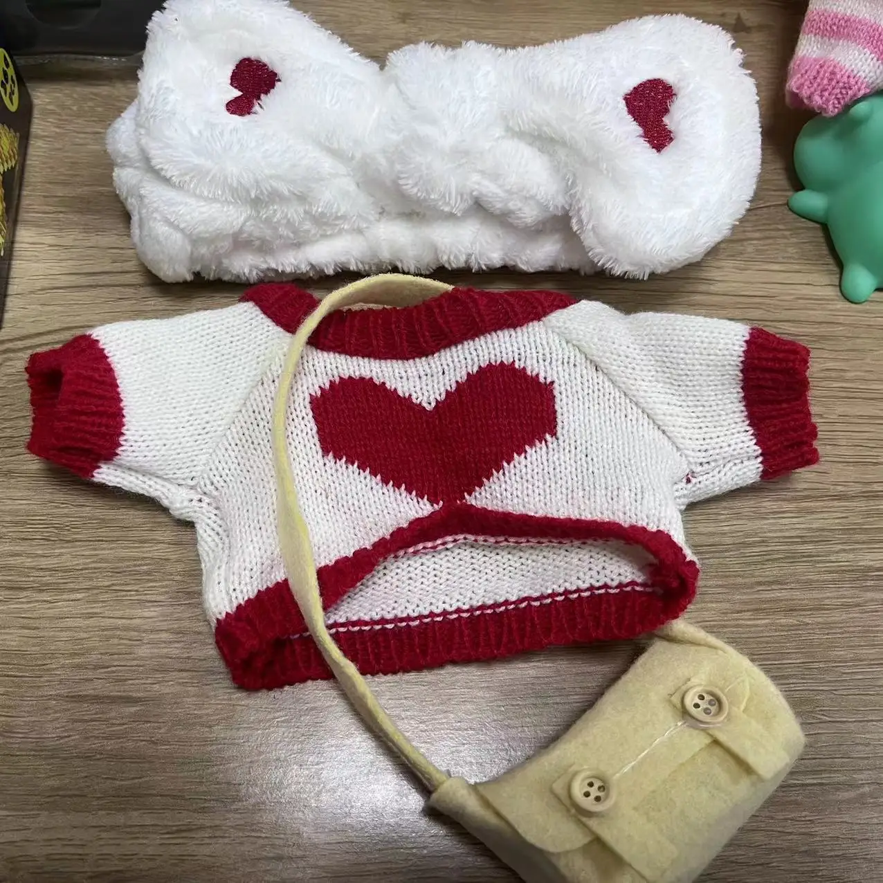 1set Clothes Suit Exquisite Soft Knitted Sweater DIY Accessories For 30cm Kawaii Yellow Duck Lalafanfan Plush Toys Stuffed Dolls 3