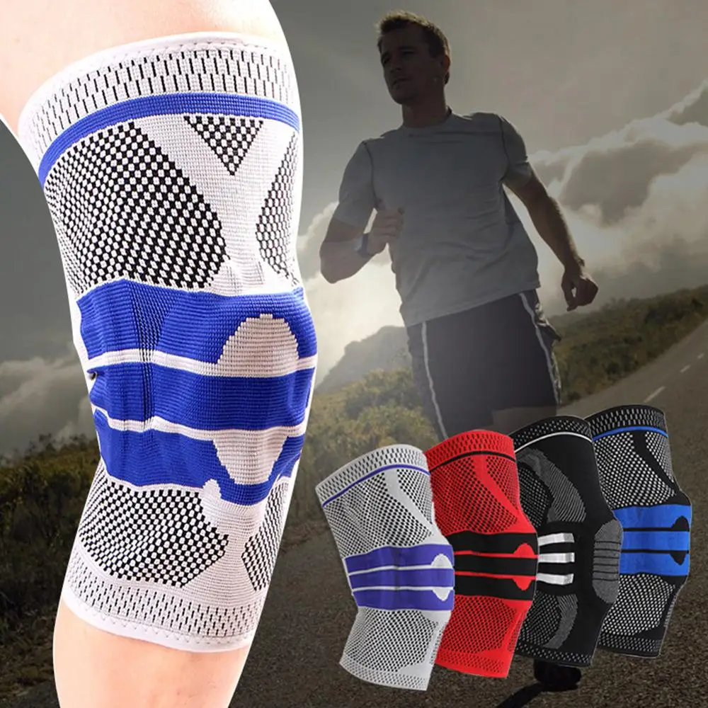 

1PC Sports Kneepad Men Pressurized Elastic Knee Pads Support Fitness Gear Basketball Volleyball Brace Protector
