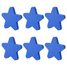6 pçs cartoon star forma puxadores puxadores de porta botão de armário de pvc haplopore criativo puxador para armário de guarda-roupa-rosa azul