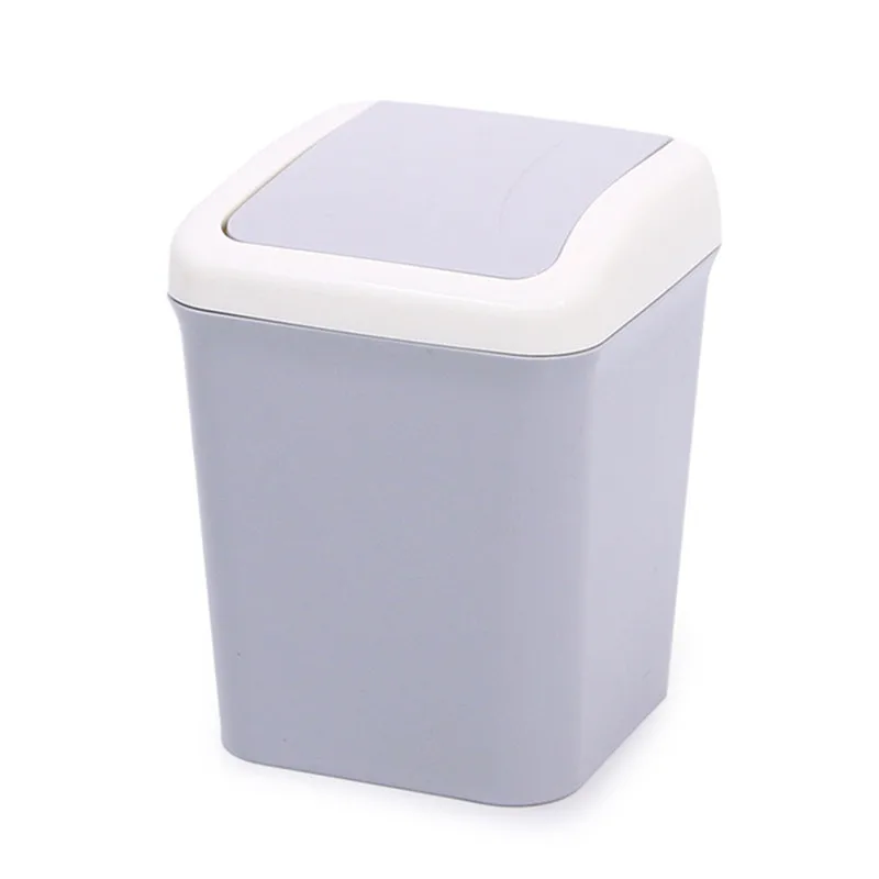 Милый мини мусорный ящик для дома и офиса, для ванной, мусорный бак для мусора на столе, Настольная мусорный ящик, баррель для мелочей, ящик для хранения - Цвет: Gray(S)