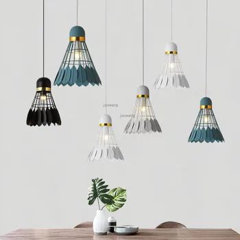 

Modern Decor LED Lighting Loft Pendant Lights Living Room Bedroom Creative Badminton Decoration Light Fixtures Restaurant Lamp