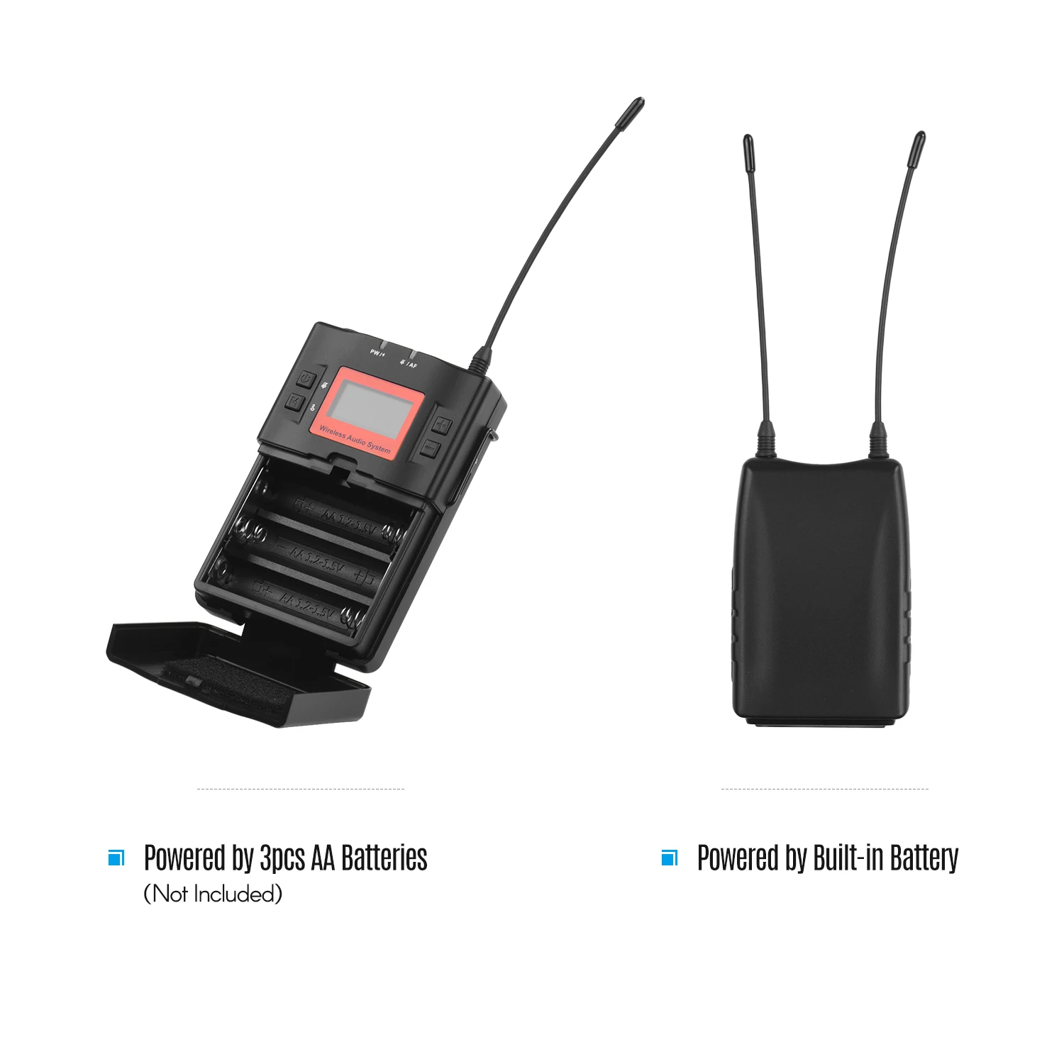 Беспроводной петличный микрофон Системы UHF 60-каналы двойной передатчиков один приемник для DSLR Камера видеокамеры смартфона