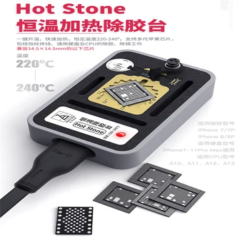

For 7-11 Pro Max QIANLI Hot Stone glue removing platform NAND CPU Fingerprint Chip cleaning glue and tin remove station