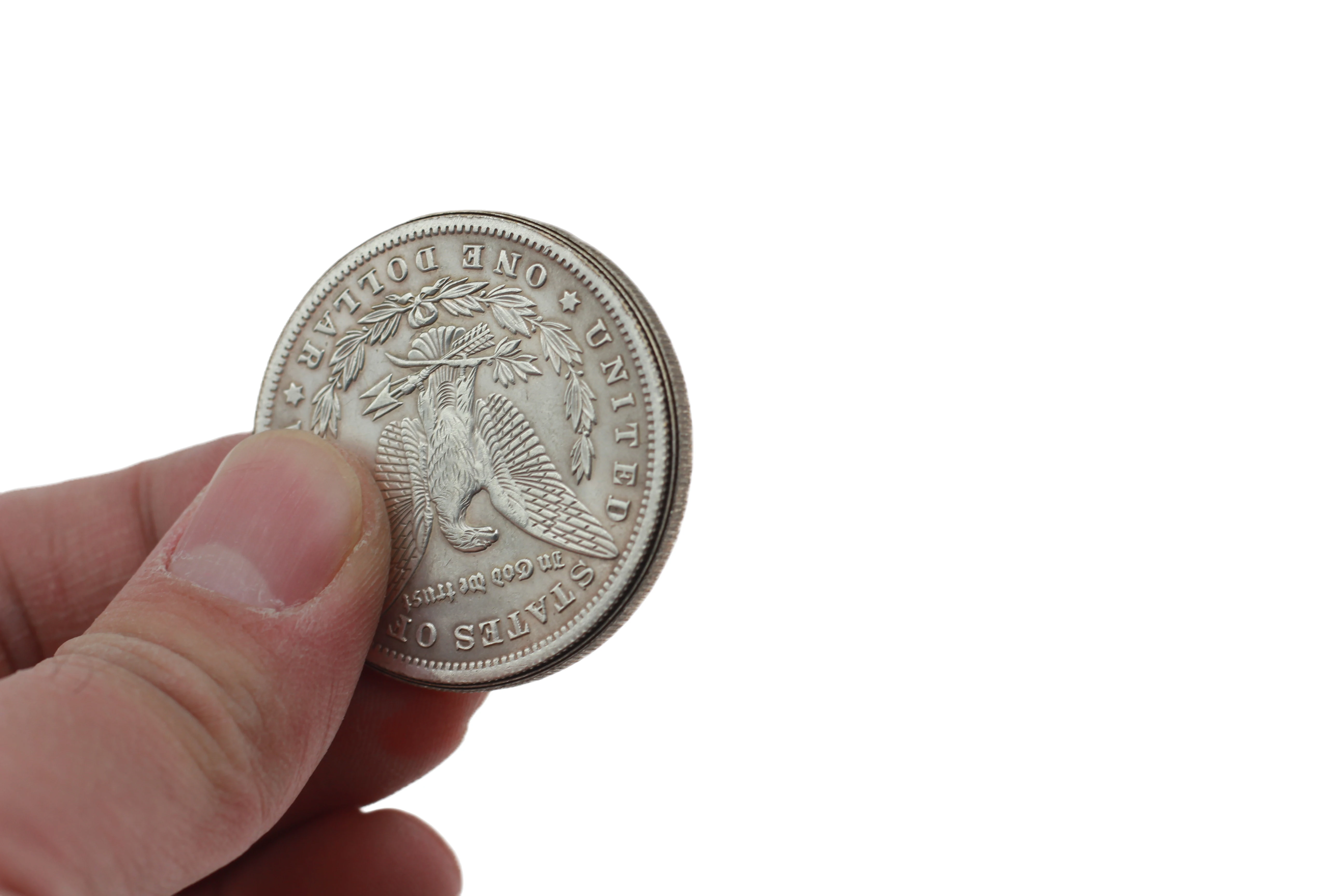 트라이어드 동전 (모건 특수 효과) 마술 트릭 특수 효과 소품 소품 소멸 변경 세 동전 마술 클로즈업 착시 멘탈리즘  재미-Freehip.co.kr