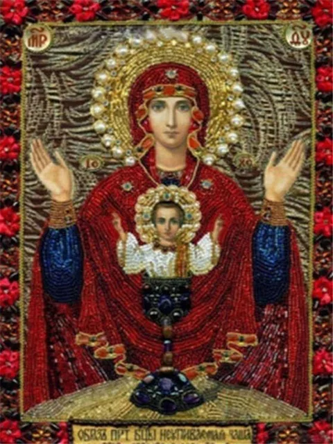 Алмазная вышивка, религиозная икона, сделай сам, вышивка крестиком, алмазная живопись, богородица, стразы, квадратная мозаика, набор - Цвет: 08