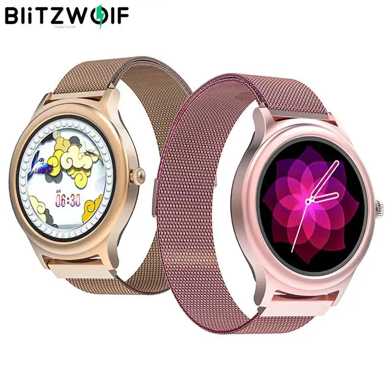 BlitzWolf BW-AH1 Smart Watch Full-touch HR Blood Pressure Monitor Sport Custom Wallpaper Weather Push Female Elegant Fashion