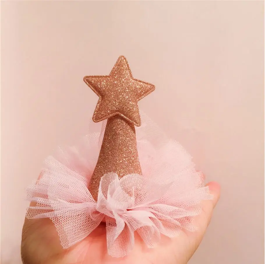 

Pink And Gray Tulle Material Crown Accessory For Baby Girls Kids Hair Clip Hairpins Headbands Or Flat Back 6 Colors U pick