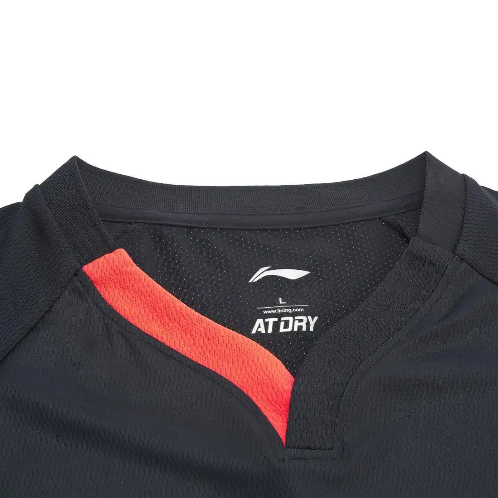 Li-Ning Мужская серия настольного тенниса соревновательные футболки на сухой дышащей полиэфирной спандексовой подкладке Спортивная футболка AAYP087 MTS3147