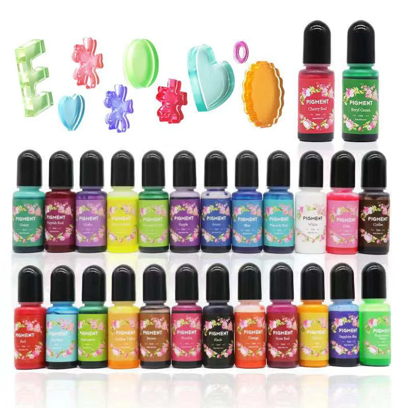 

26 Color 10Ml Liquid Translucent Epoxy Resin Colorant Pigment Highly Concentrated Epoxy Resin Dye for DIY Jewelry Making