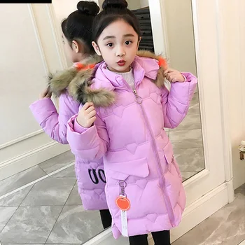 

Girls Parka Winter Jacket Kids Down Cotton Children Outerwear Snowsuit Toddler Clothes 4 5 6 7 8 9 10 11 12 13 Years