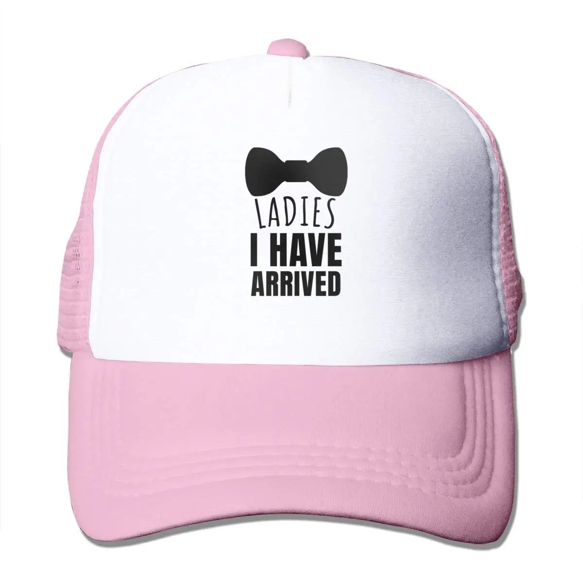 Дамы я прибыла сетки бейсболка унисекс Регулируемый Дальнобойщик стиль шляпа розовый