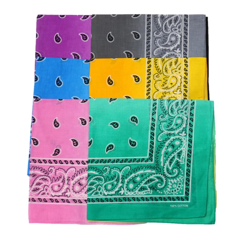 WZCX Tie-Dye Gradient Printing 55*55cm Square Headscarf Hip Hop New Fashion Unisex Cashew Flowers Headscarf Cotton Scarf 4