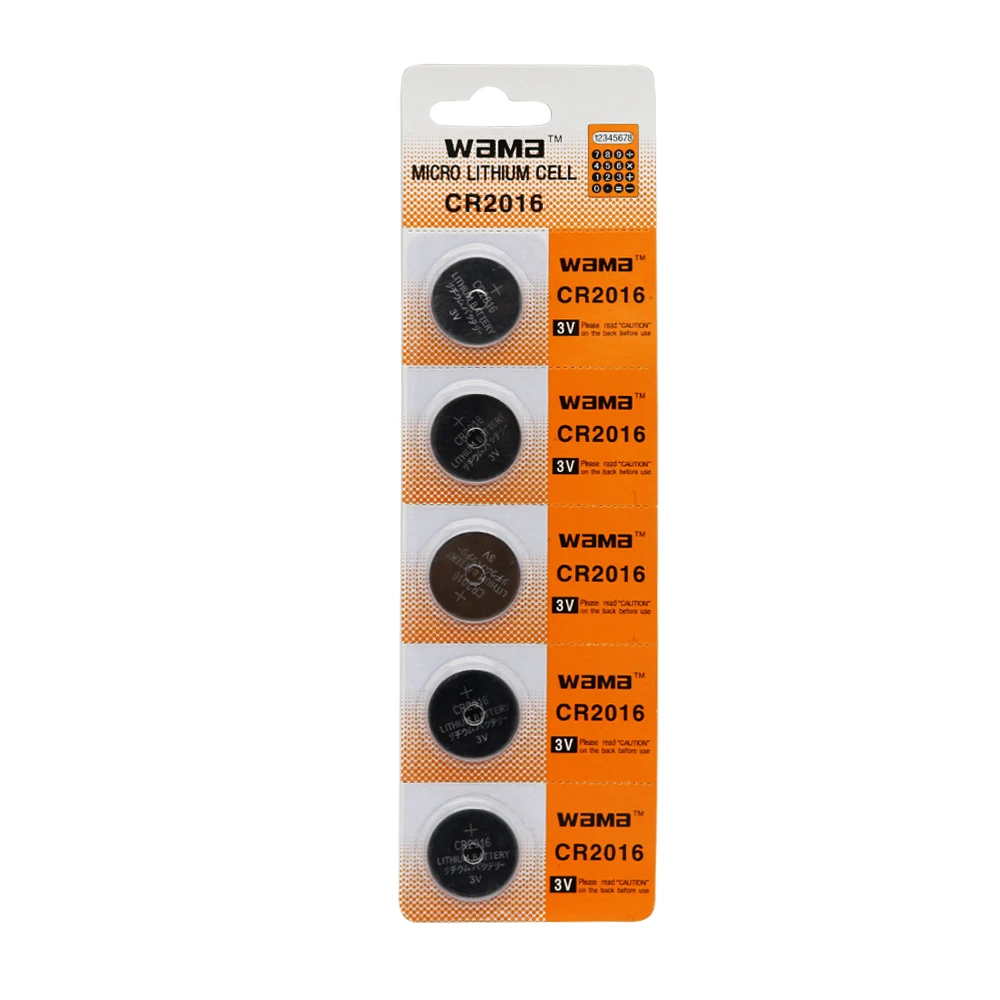 5x Wama Cr2016 Button Cell Coin Batteries Ecr2016 Kcr2016 Br2016 Lm2016