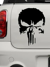  S51822# Black Transparent Car Stickers Vinyl Decal Hood Skull Motorcycle Decorative Accessories Creative Laptop Helmet 