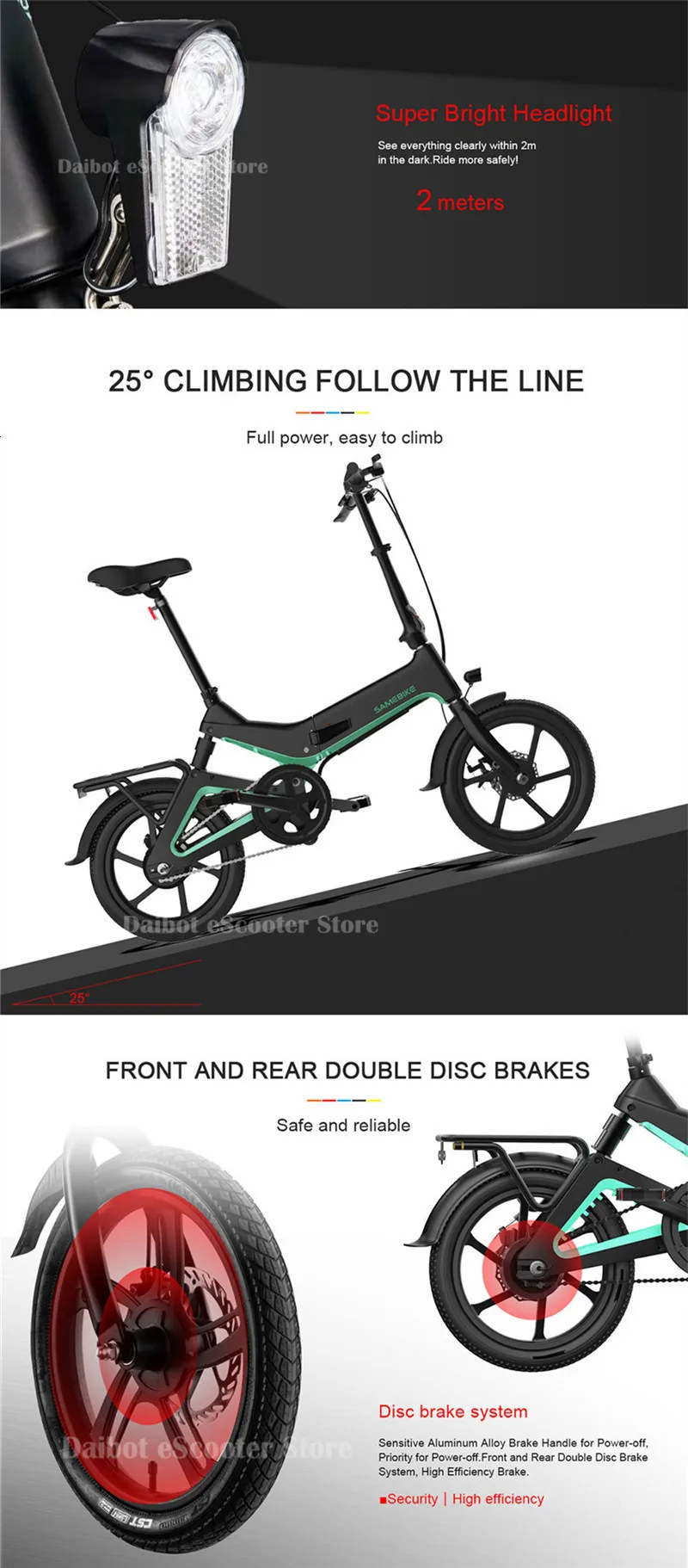 JG7186 Smart Electric Bike Bicycle 2 Wheels Electric Bicycles Folding Electric Scooter For Adults 36V 7.5AH 25KMH (8)