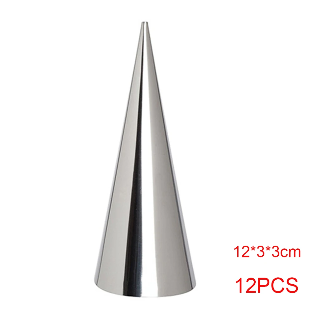 12 x 3 x 3cm Новые 12 шт конические трубы конусные рулонные формы из нержавеющей стали спиральные формы для Круассанов Кондитерские крема Роговая формочка для торта, хлеба - Цвет: 12 x 3 x 3cm