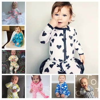 

New Newborn Baby Boys Girl Romper Floral Printed Long Sleeve Winter Cotton Romper Kid Jumpsuit Playsuit Outfits Clothes